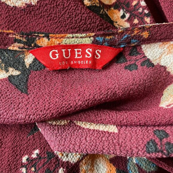 Guess Women's Blush Colorful Floral Tropical Reese Romper Sx XL Boho Flowy - Picture 5 of 7